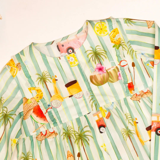 Beachy Sunsets Organic Cotton Nightsuit - Girls