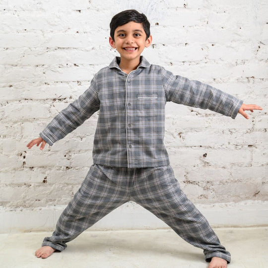 Manhattan Checks Winter Cotton Nightsuit
