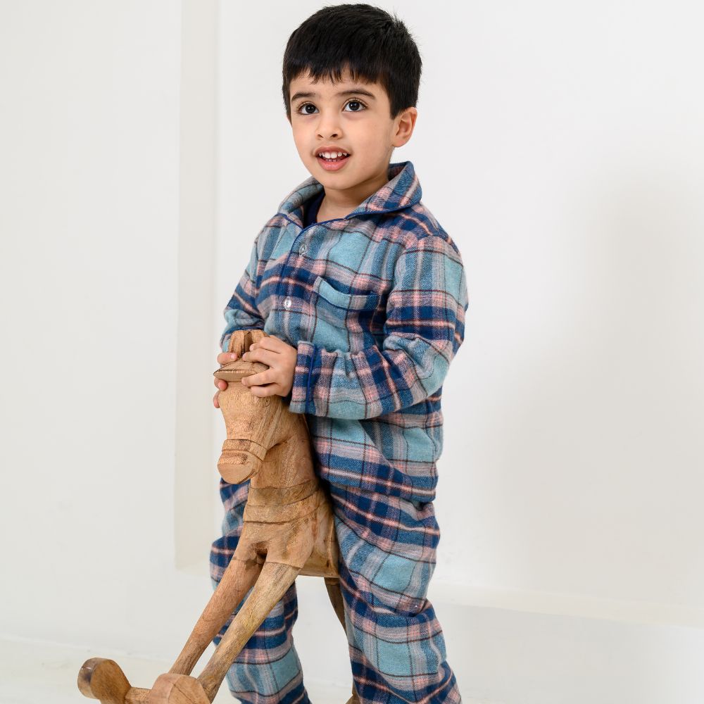 Vermont Check Winter Cotton Nightsuit