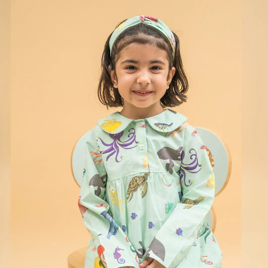 Aquatic Summersaults Organic Cotton Nightsuit - Girls