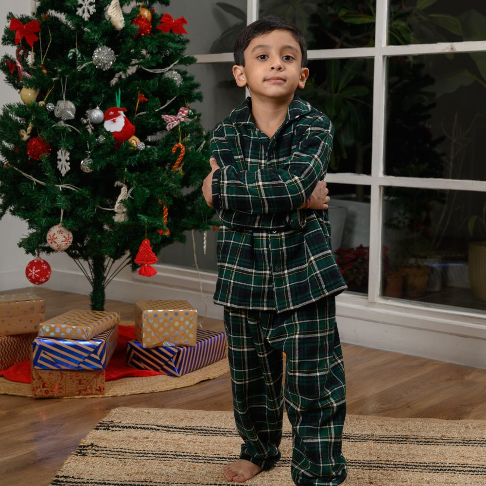 Dusseldof Plaid Winter Cotton Nightsuit