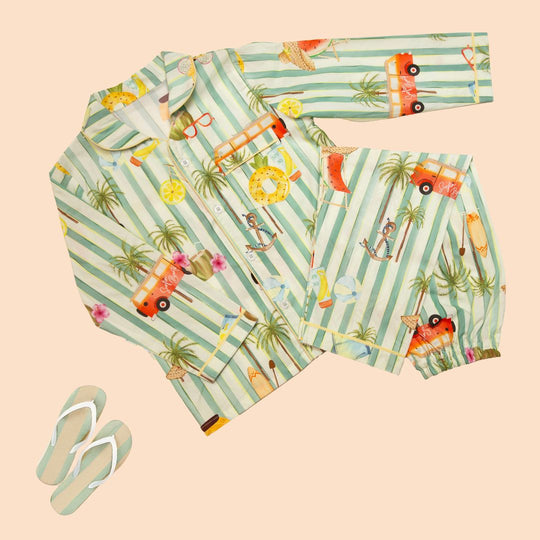 Beachy Sunsets Organic Cotton Nightsuit - Boys