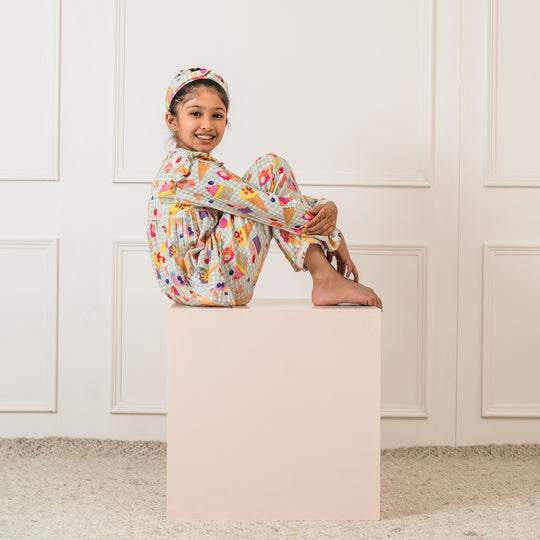 Berries & Icecream Organic Muslin Nightsuit