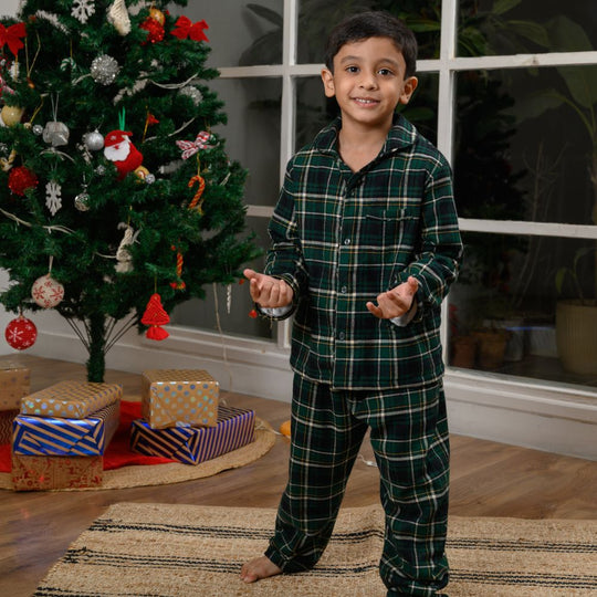 Dusseldof Plaid Winter Cotton Nightsuit