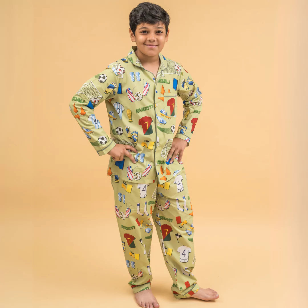 Football Fever Organic Cotton Nightsuit - Boys