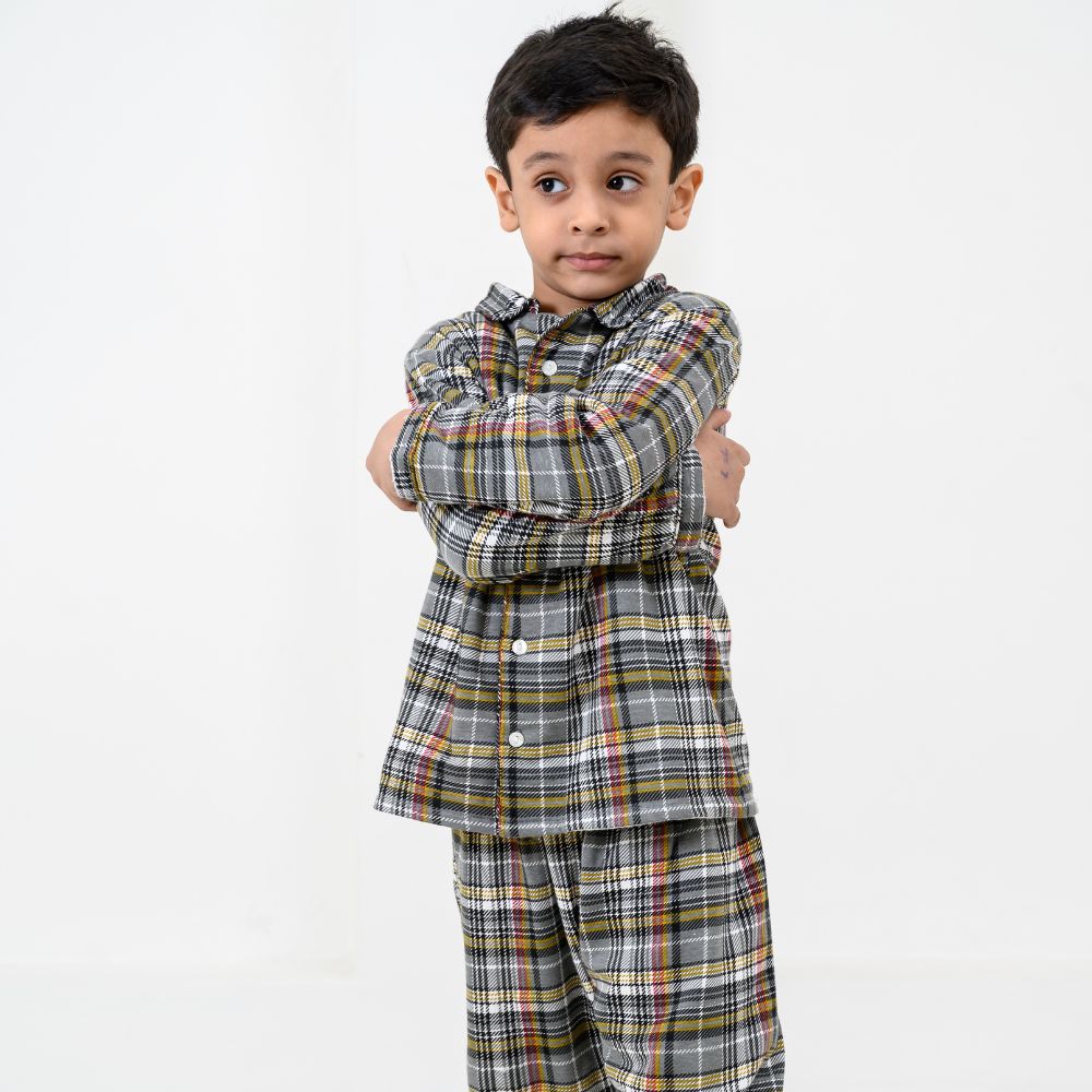 Norway Plaid Winter Cotton Nightsuit