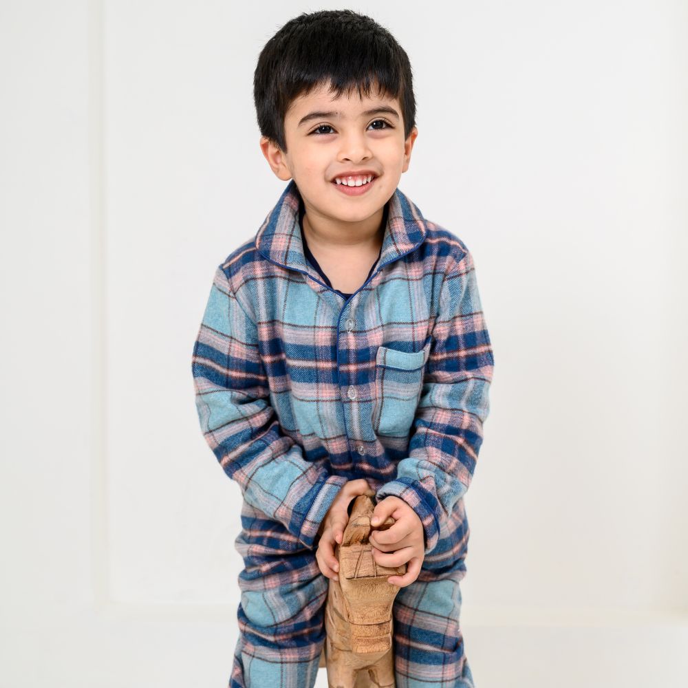 Vermont Check Winter Cotton Nightsuit