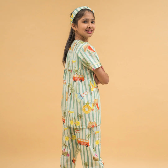 Beachy Sunsets Organic Cotton Nightsuit - Girls