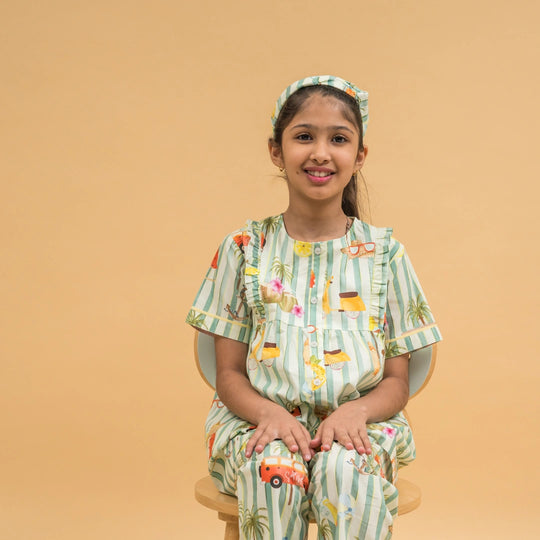 Beachy Sunsets Organic Cotton Nightsuit - Girls