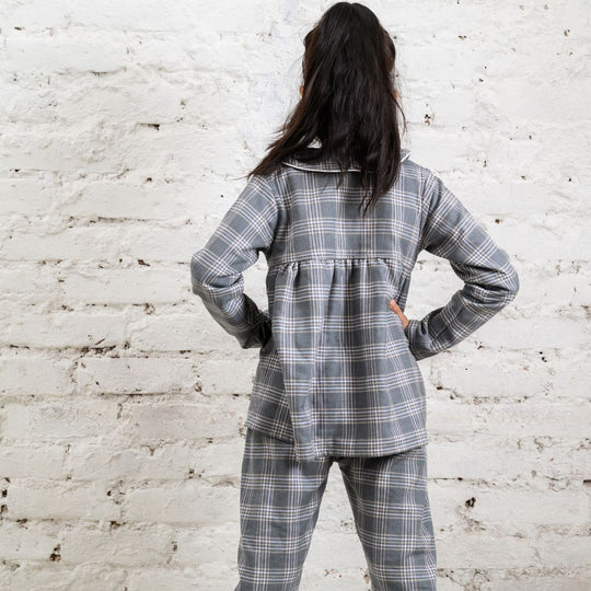 Manhattan Check Winter Cotton Nightsuit - Girls
