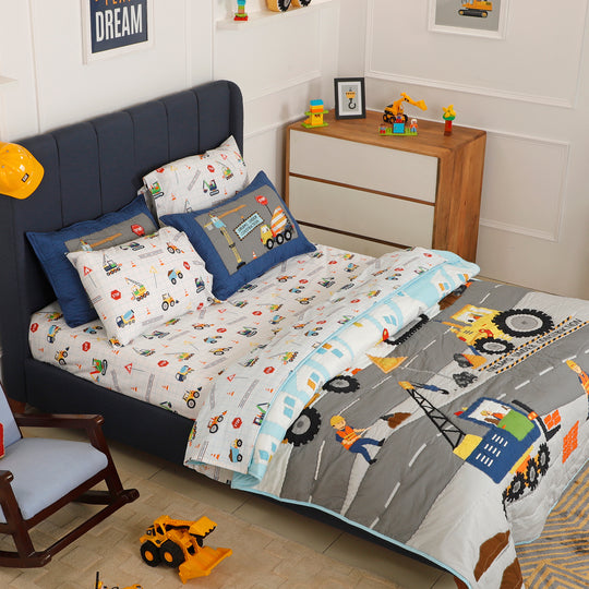 Dreams Under Construction Organic Cotton Bedsheet Set