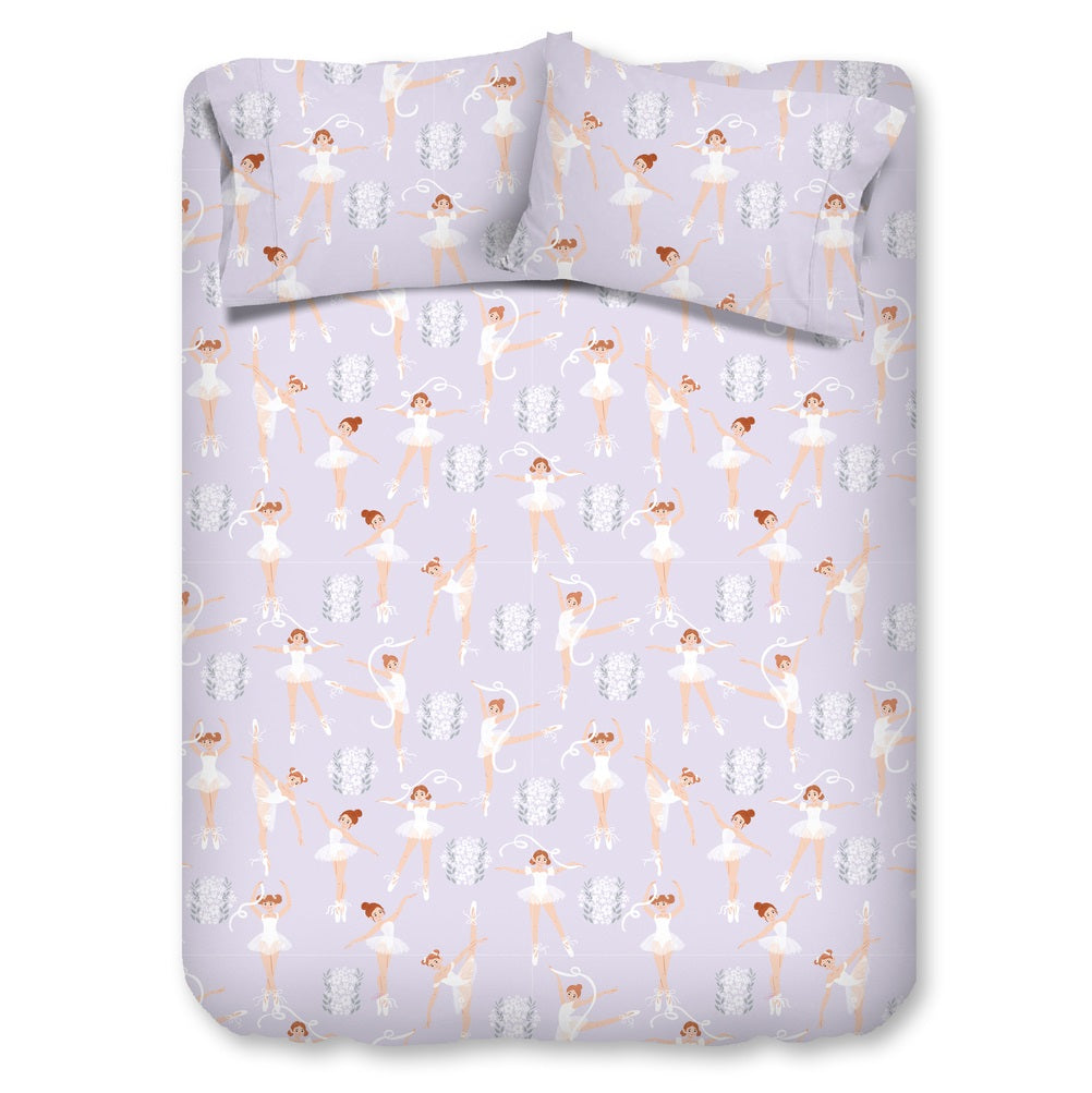 Petite Ballerina - Soft Lilac Organic Cotton Bedsheet Set