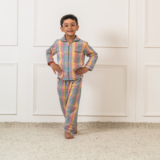 Spectrum Checks Cotton Nightsuit