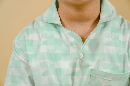 Green Geo Cotton Nightsuit