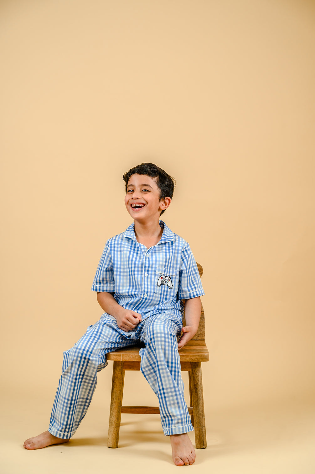 Summer Cool Blue Check Nightsuit