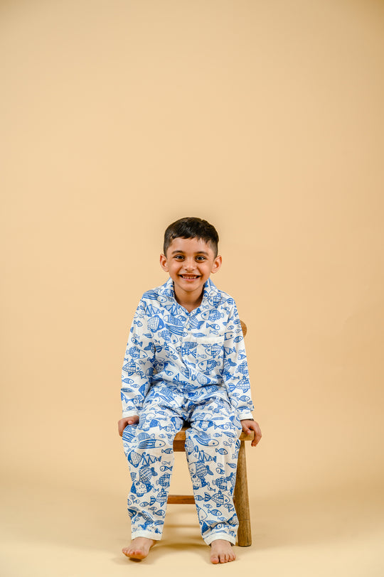 Something's Fishy Cotton Nightsuit