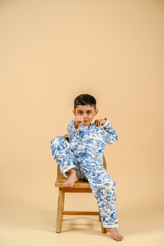 Something's Fishy Cotton Nightsuit