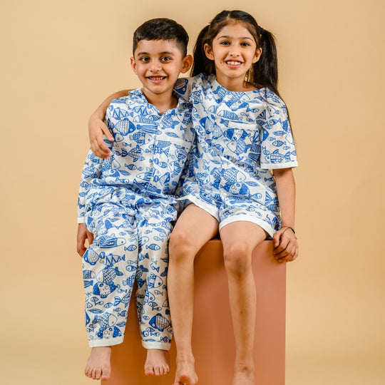 Something's Fishy Cotton Nightsuit