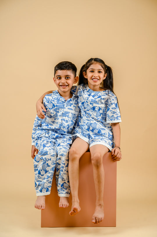 Something's Fishy Cotton Nightsuit