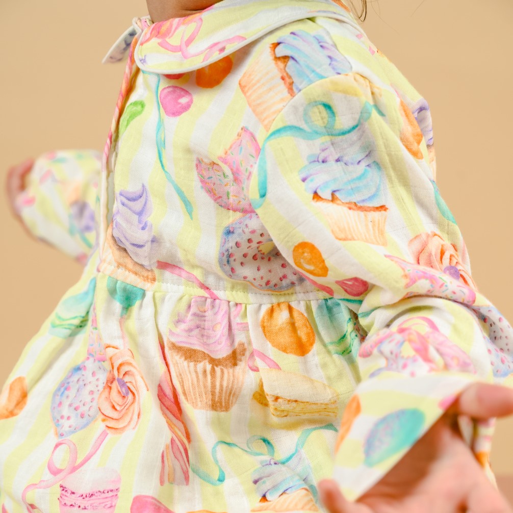 Cupcake n Donut Land Organic Muslin Nightsuit