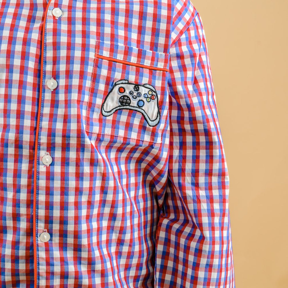 Panama Red Check Cotton Nightsuit