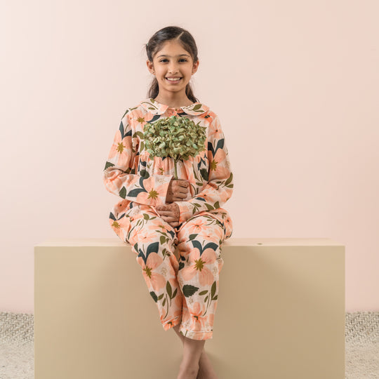 Meadow Florals Organic Muslin Nightsuit
