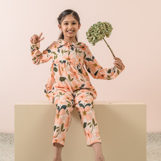 Meadow Florals Organic Muslin Nightsuit