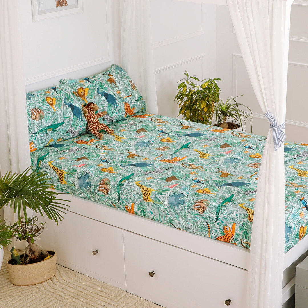 Jungle Safari Organic Cotton Bedsheet Set