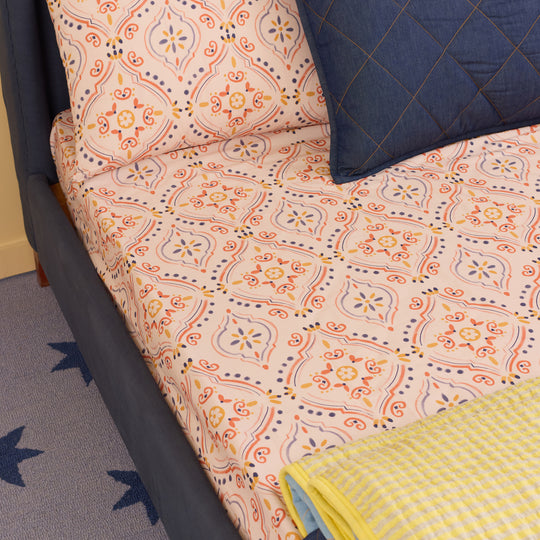 Moroccan Tile Organic Cotton Bedsheet Set