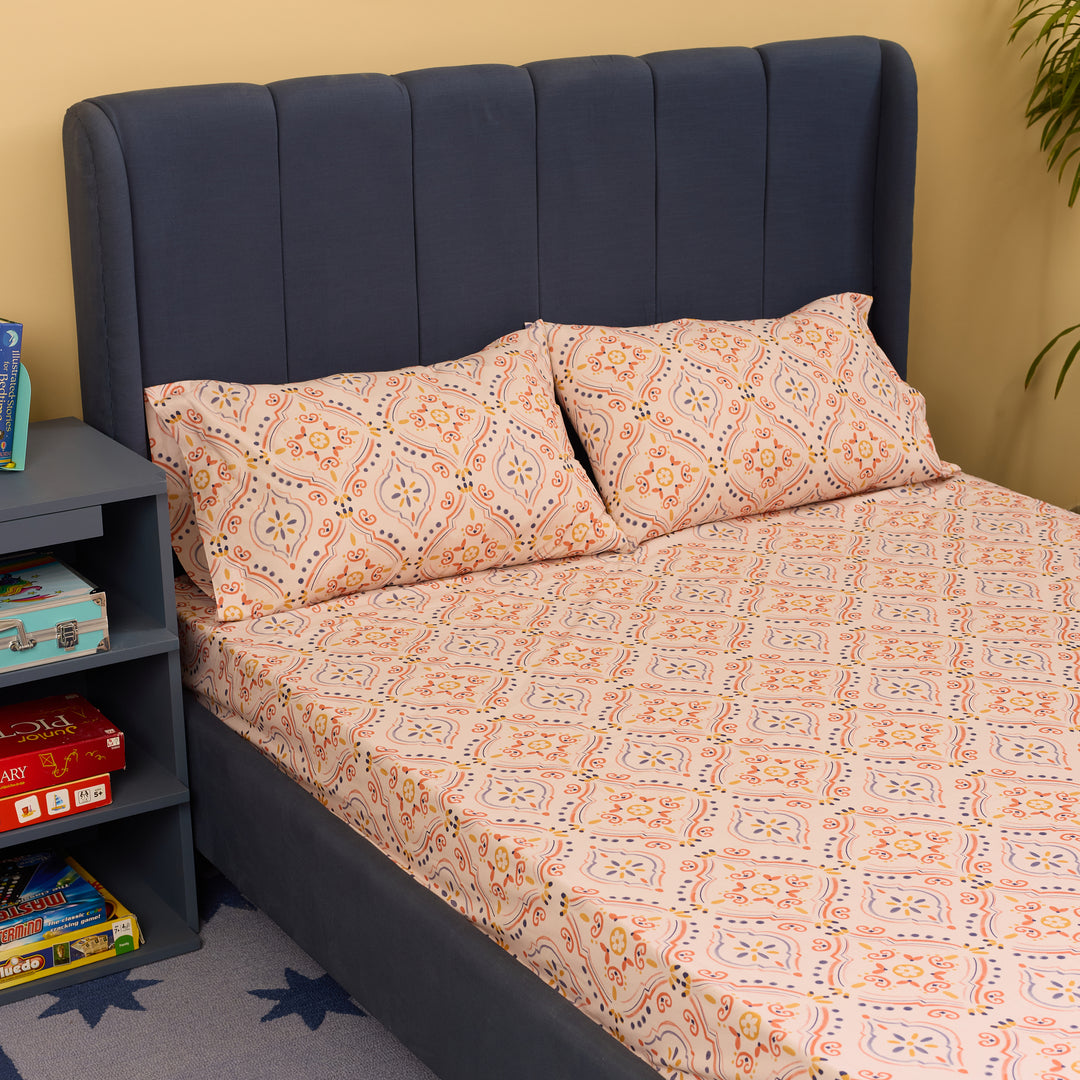 Moroccan Tile Organic Cotton Bedsheet Set