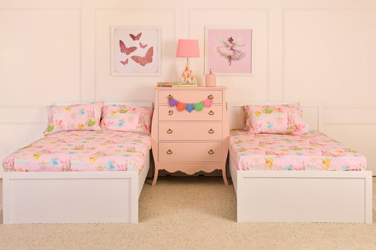 FairyLand Pink Organic Cotton Bedsheet Set