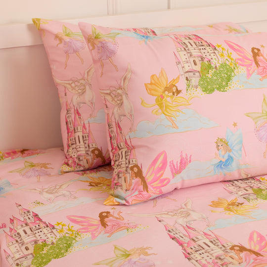 FairyLand Pink Organic Cotton Bedsheet Set