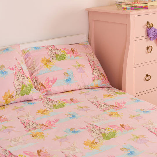 FairyLand Pink Organic Cotton Bedsheet Set