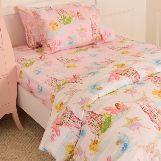 FairyLand Pink Organic Cotton Bedsheet Set