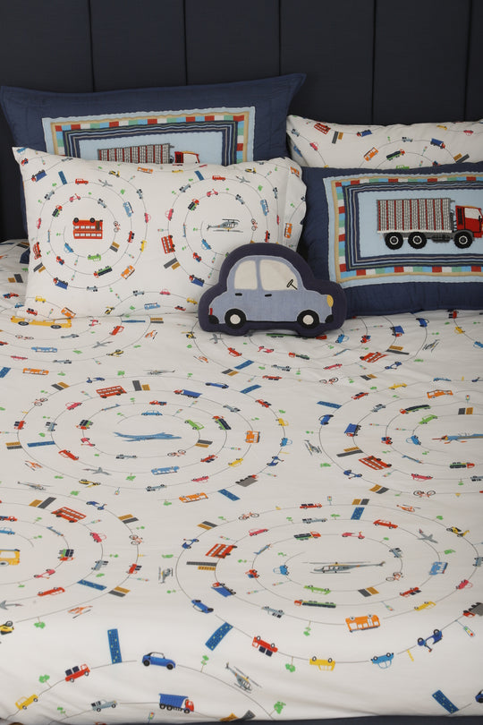 Wheels In The City Organic Cotton Bedsheet Set