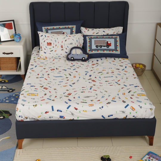 Wheels In The City Organic Cotton Bedsheet Set