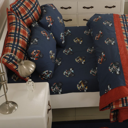 Super Bikes Organic Cotton Bedsheet Set