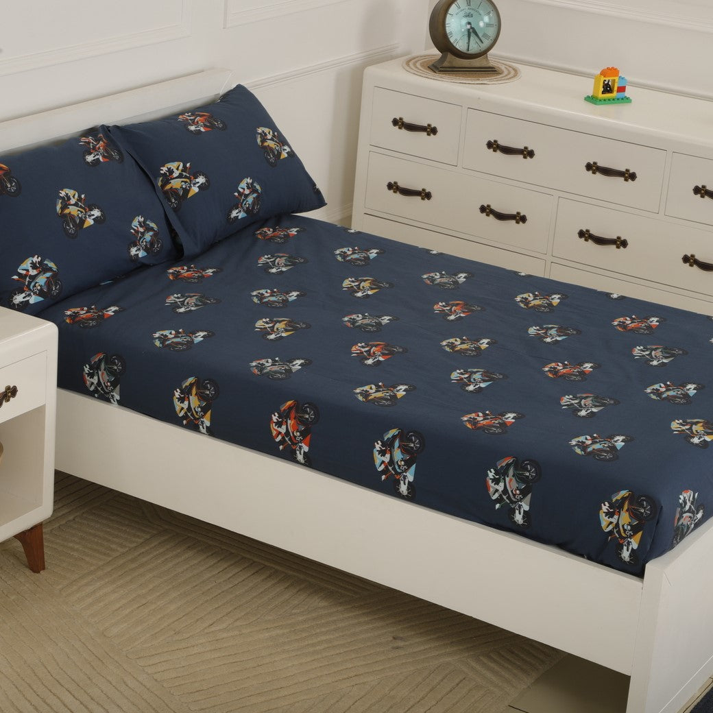 Super Bikes Organic Cotton Bedsheet Set