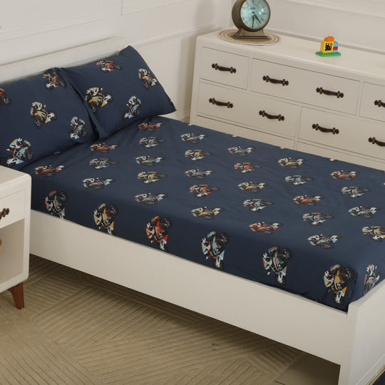 Super Bikes Organic Cotton Bedsheet Set