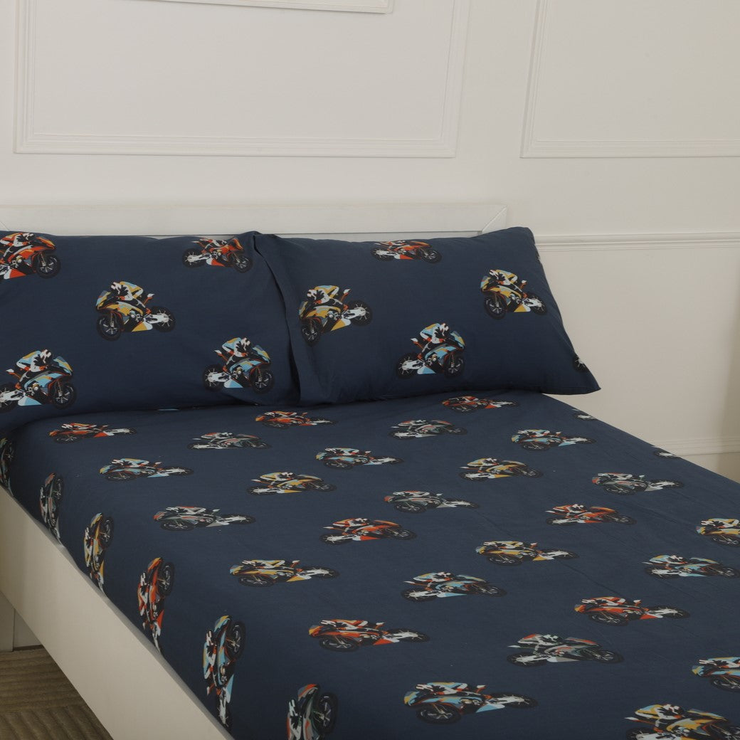 Super Bikes Organic Cotton Bedsheet Set