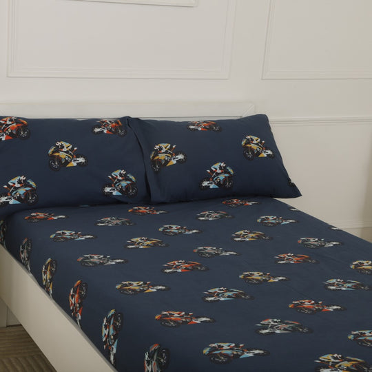 Super Bikes Organic Cotton Bedsheet Set