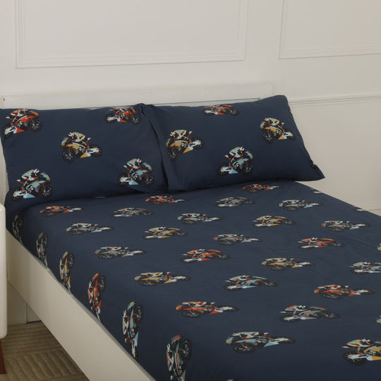 Super Bikes Organic Cotton Bedsheet Set