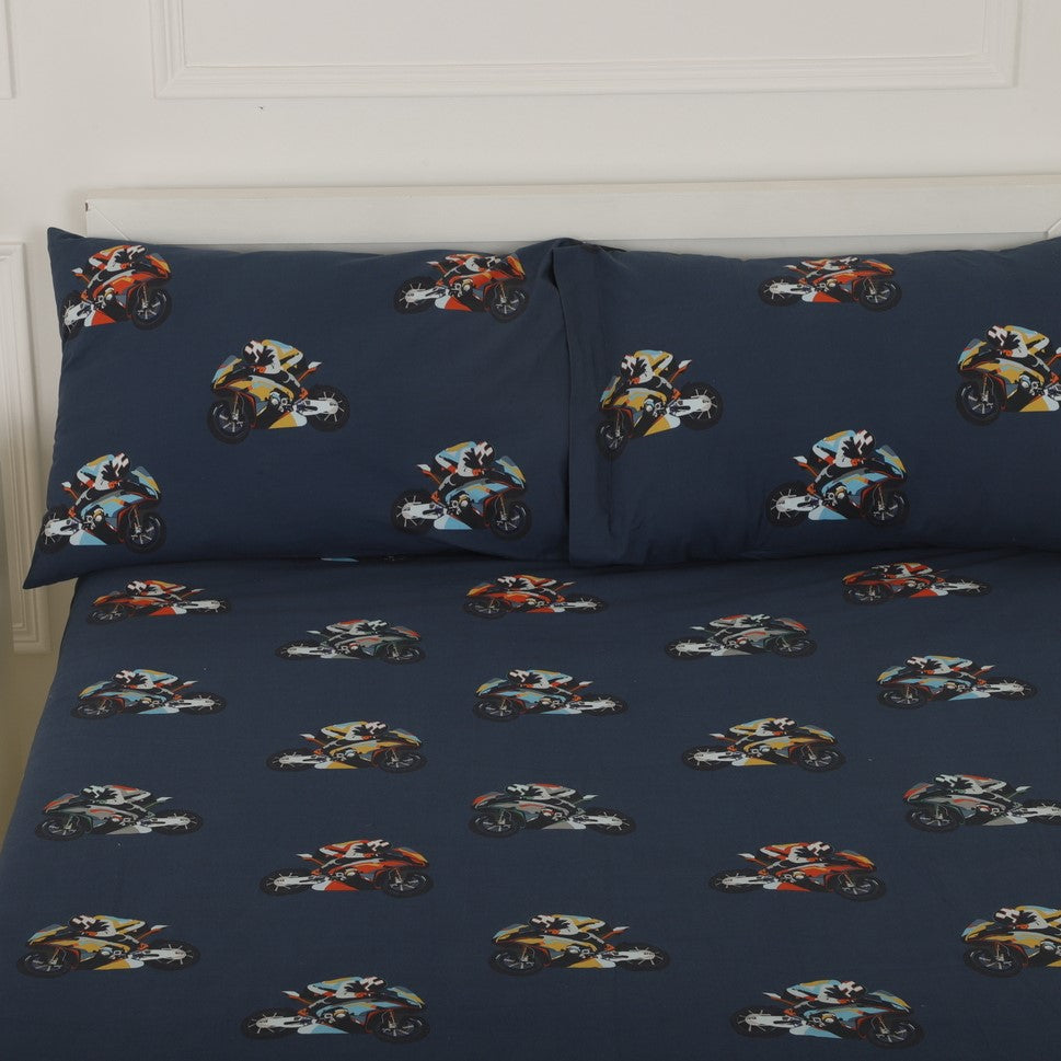 Super Bikes Organic Cotton Bedsheet Set