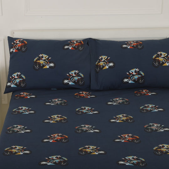 Super Bikes Organic Cotton Bedsheet Set