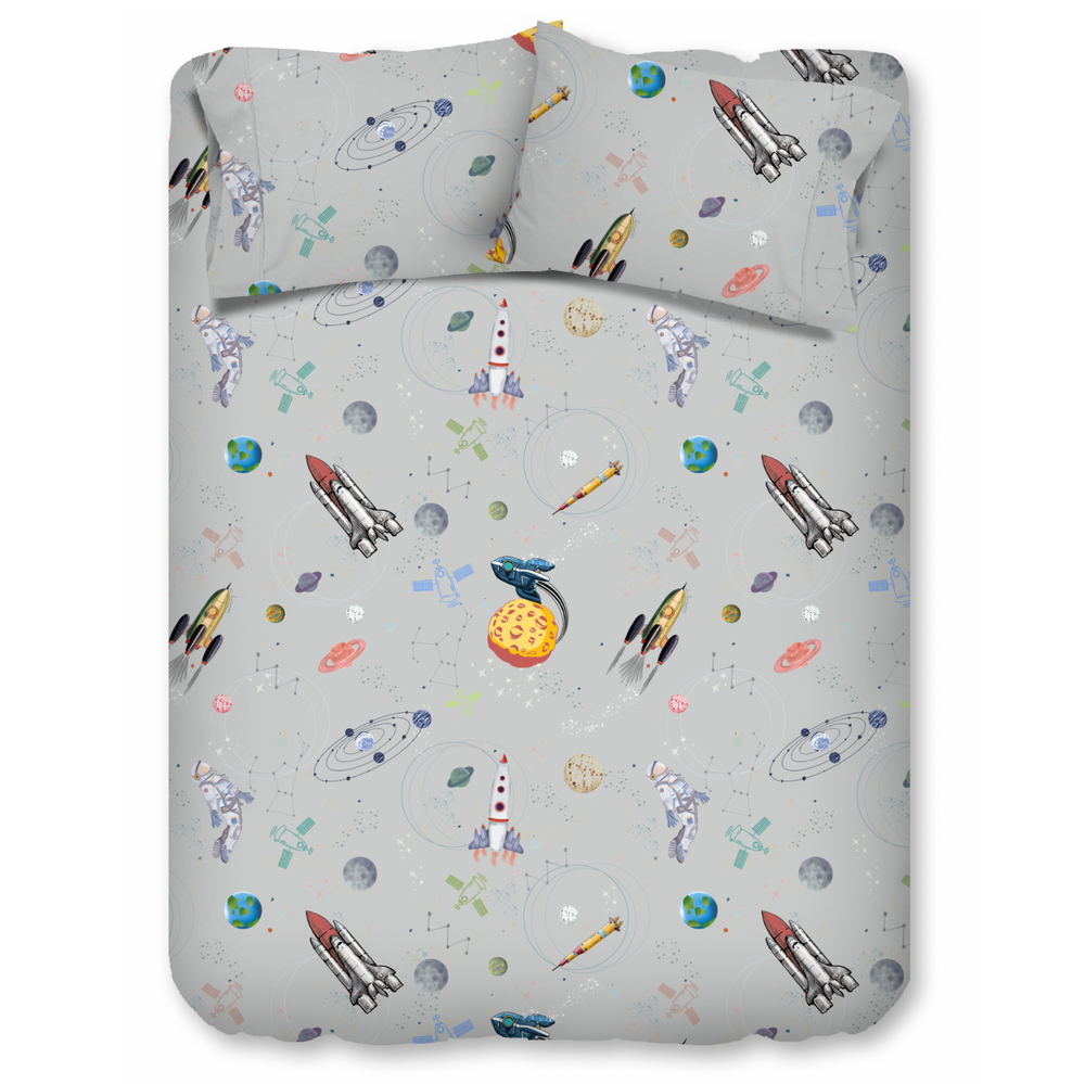Cosmic Adventures Organic Cotton Bedsheet Set