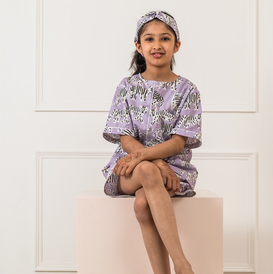 Eye of the Tiger - Lilac Organic Cotton nightsuit