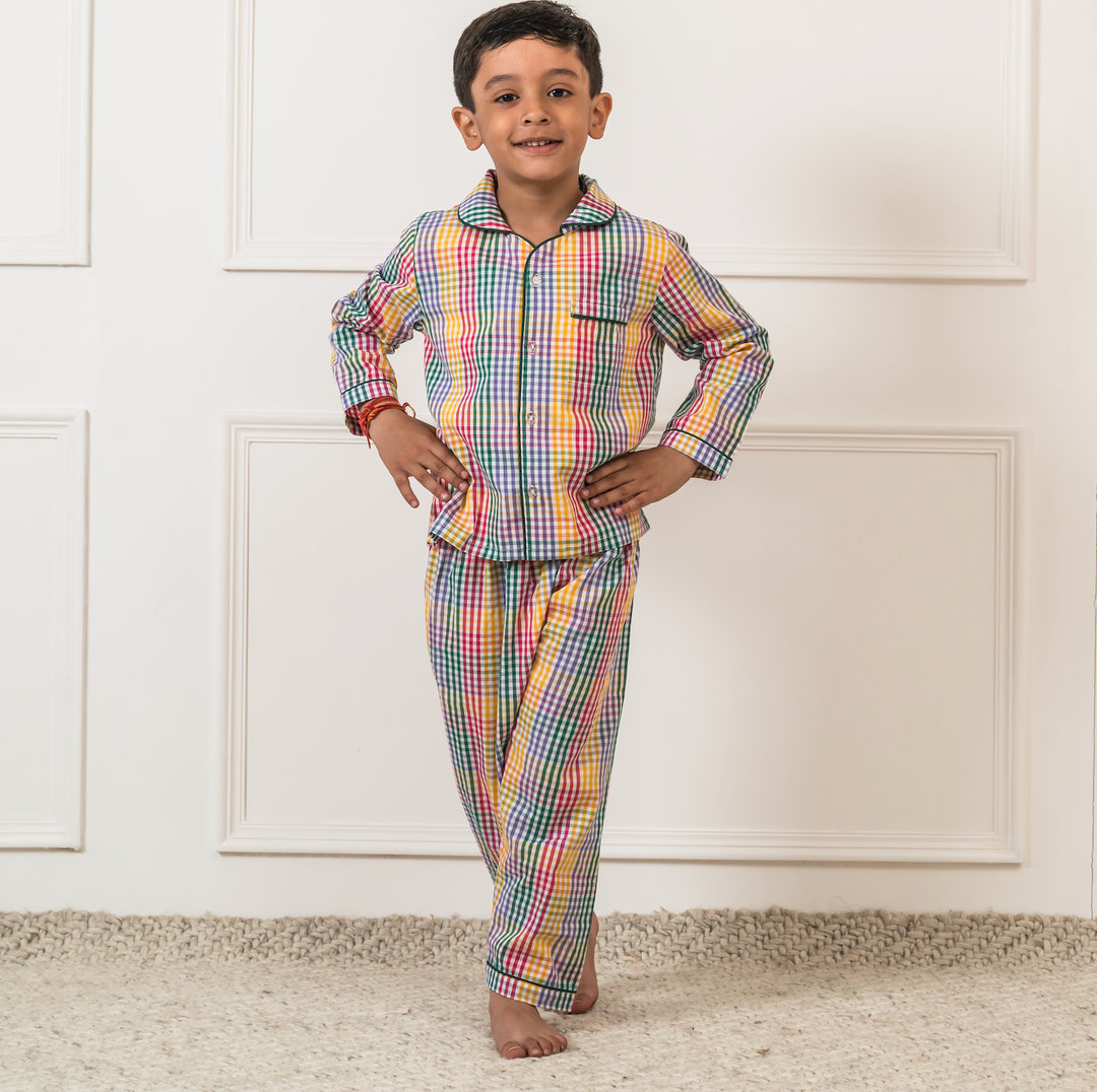 Spectrum Checks Cotton Nightsuit