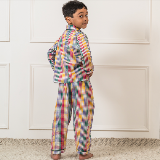 Spectrum Checks Cotton Nightsuit