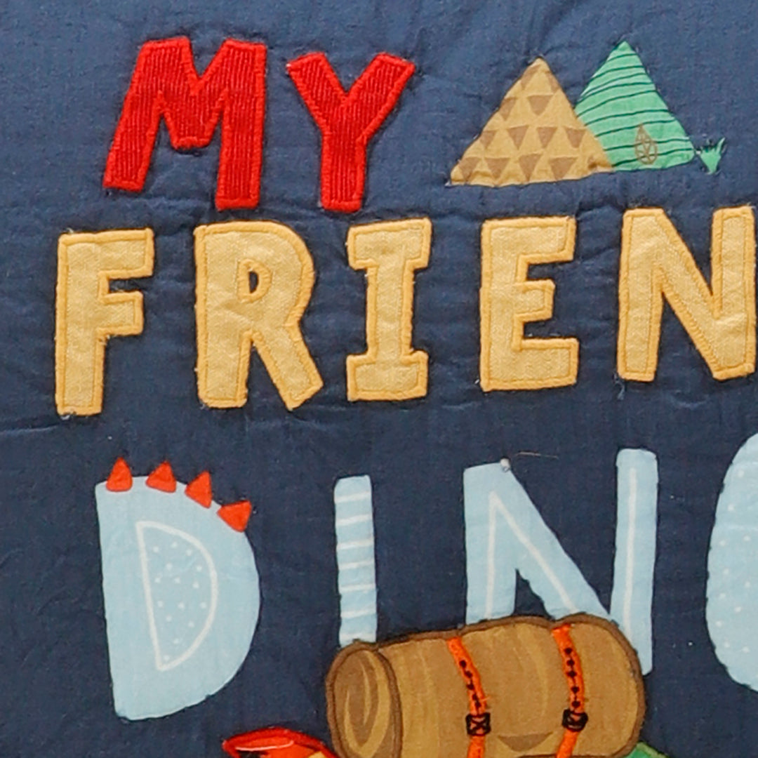 Dinosaur Park Organic Cotton Quilted Pillow