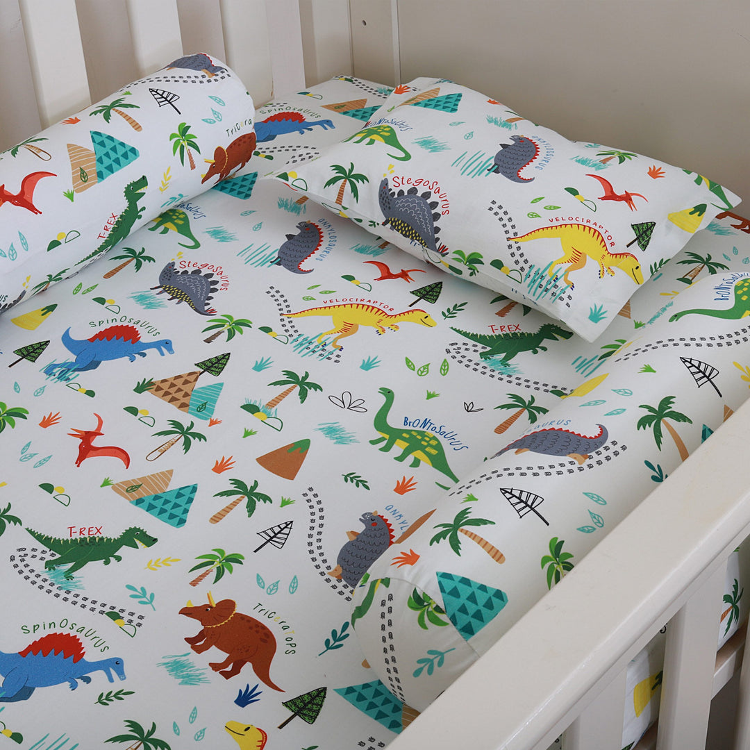 Dinosaur Park Organic Cotton Fitted Sheet